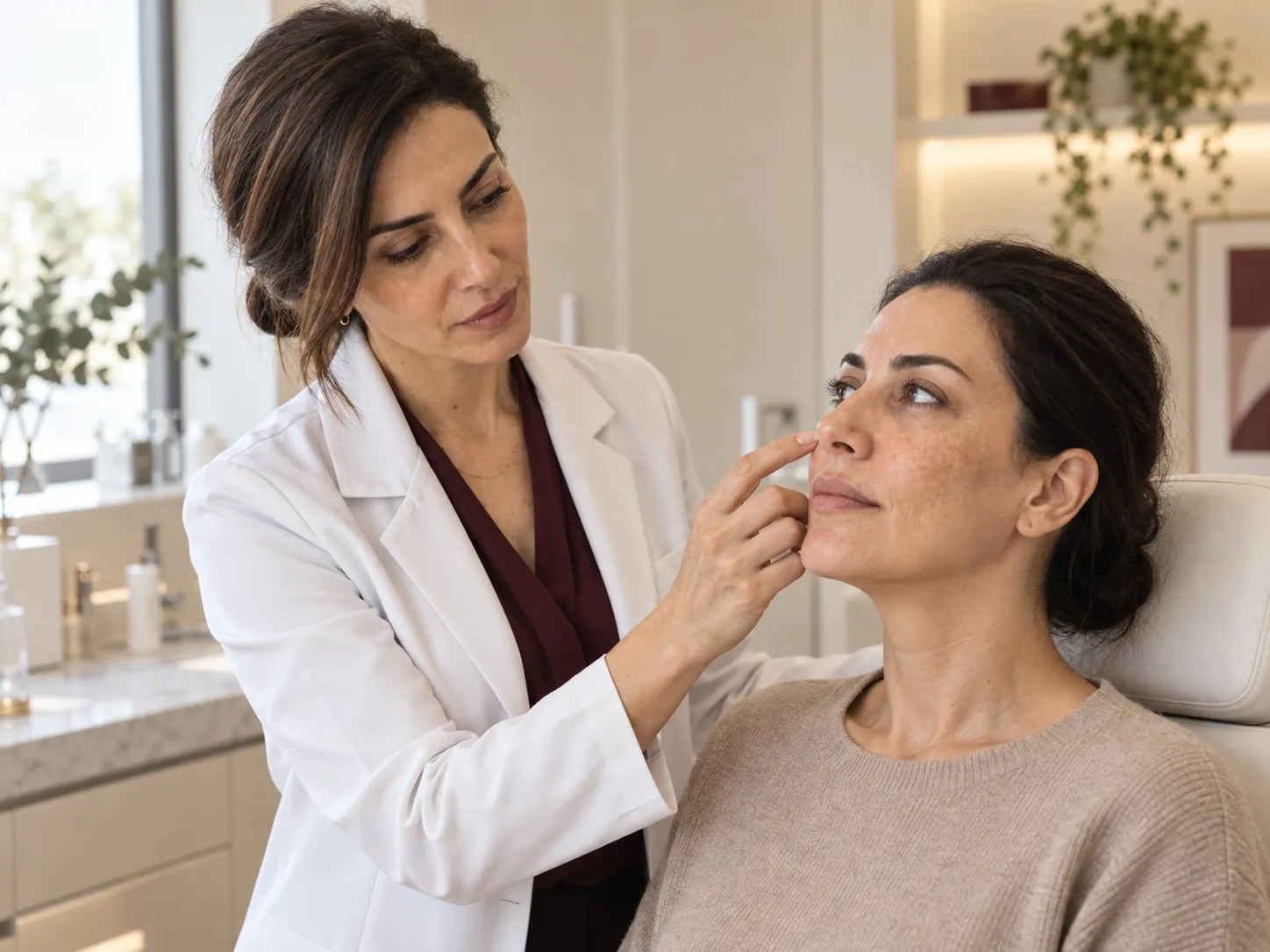 Pigmentasyon değerlendirmesi sırasında dermatolog konsültasyonu