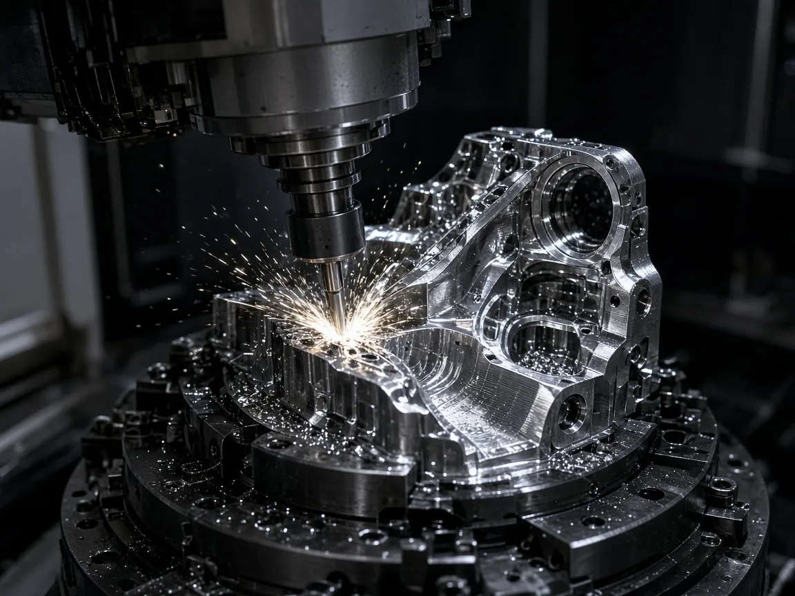 Çok eksenli CNC tezgahında karmaşık metal parça işleme