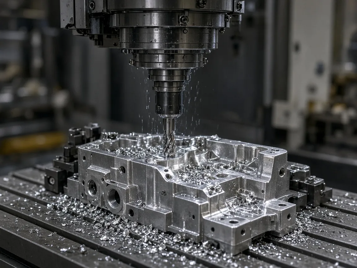 CNC freze tezgahında işlenen alüminyum gövde