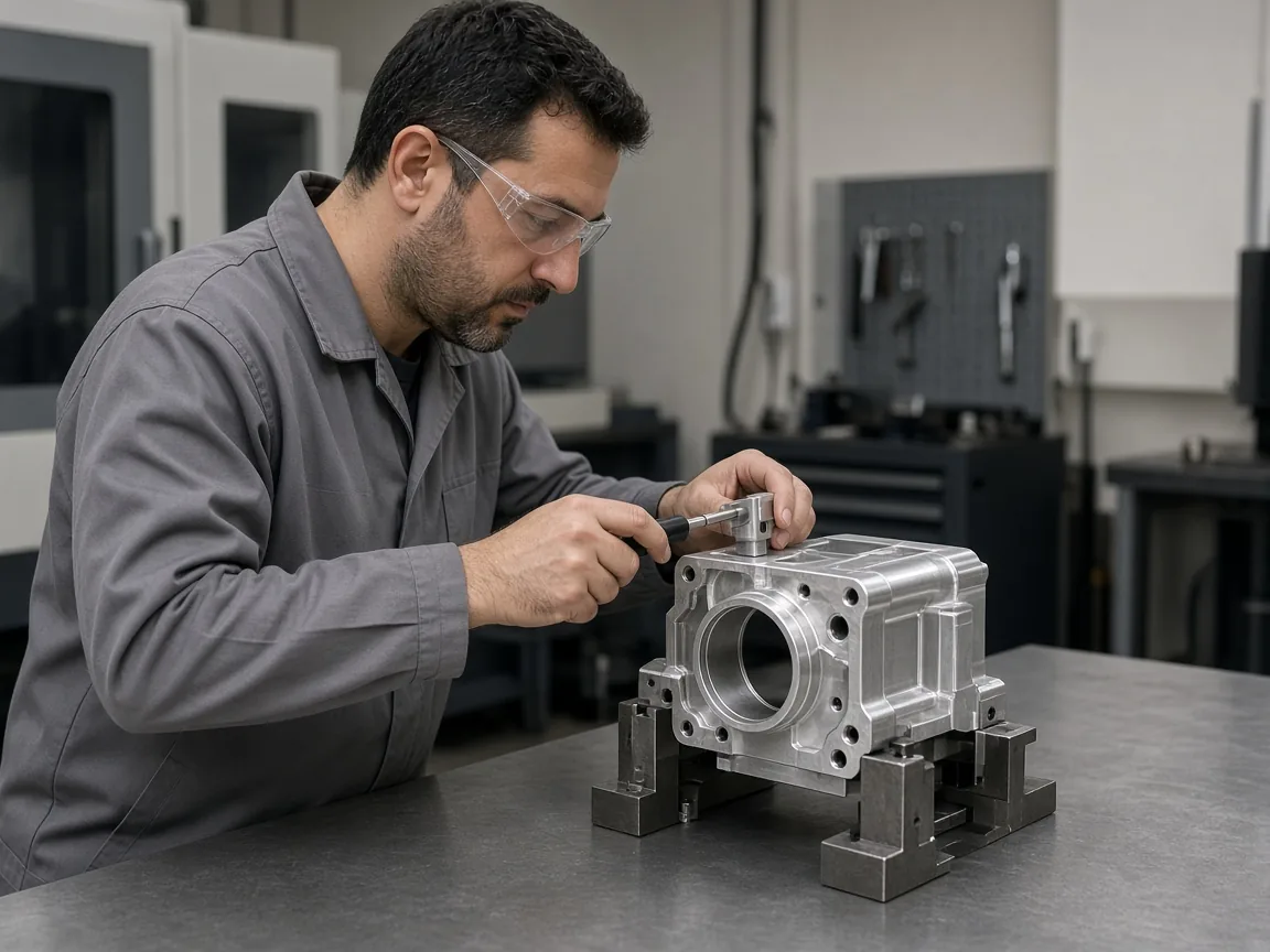 İlk parça prototipinin tezgah üzerinde ölçü kontrolü