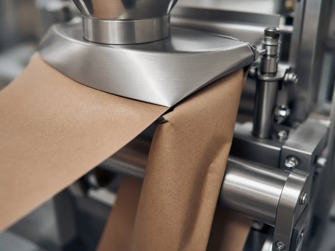 Dikey form-fill-seal forming collar ve film yolu