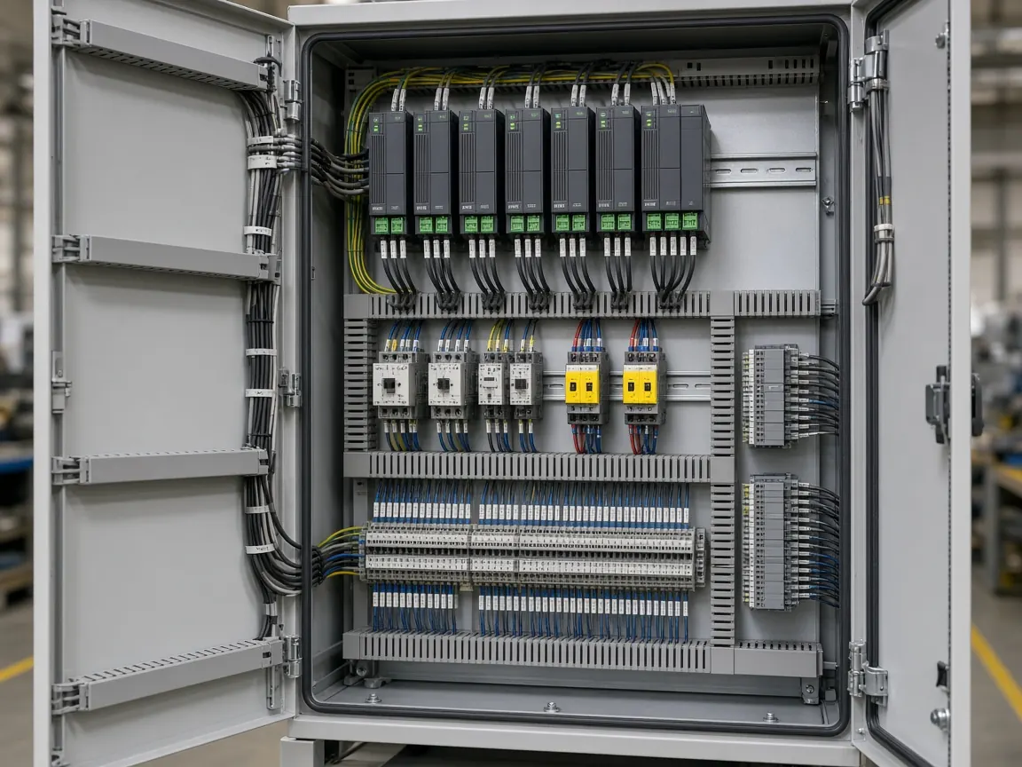 Paketleme makinesi elektrik panosu, servo sürücü ve kablo kanalı