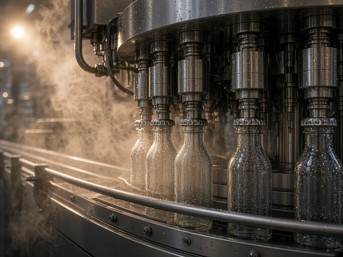 Cam şişeye kapak uygulanan tork istasyonu