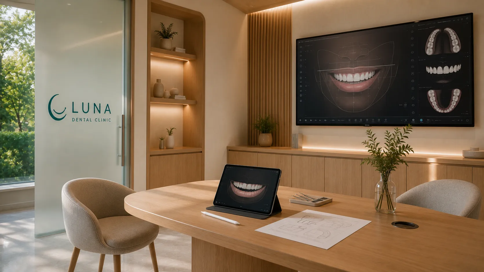 Digital smile simulation screen