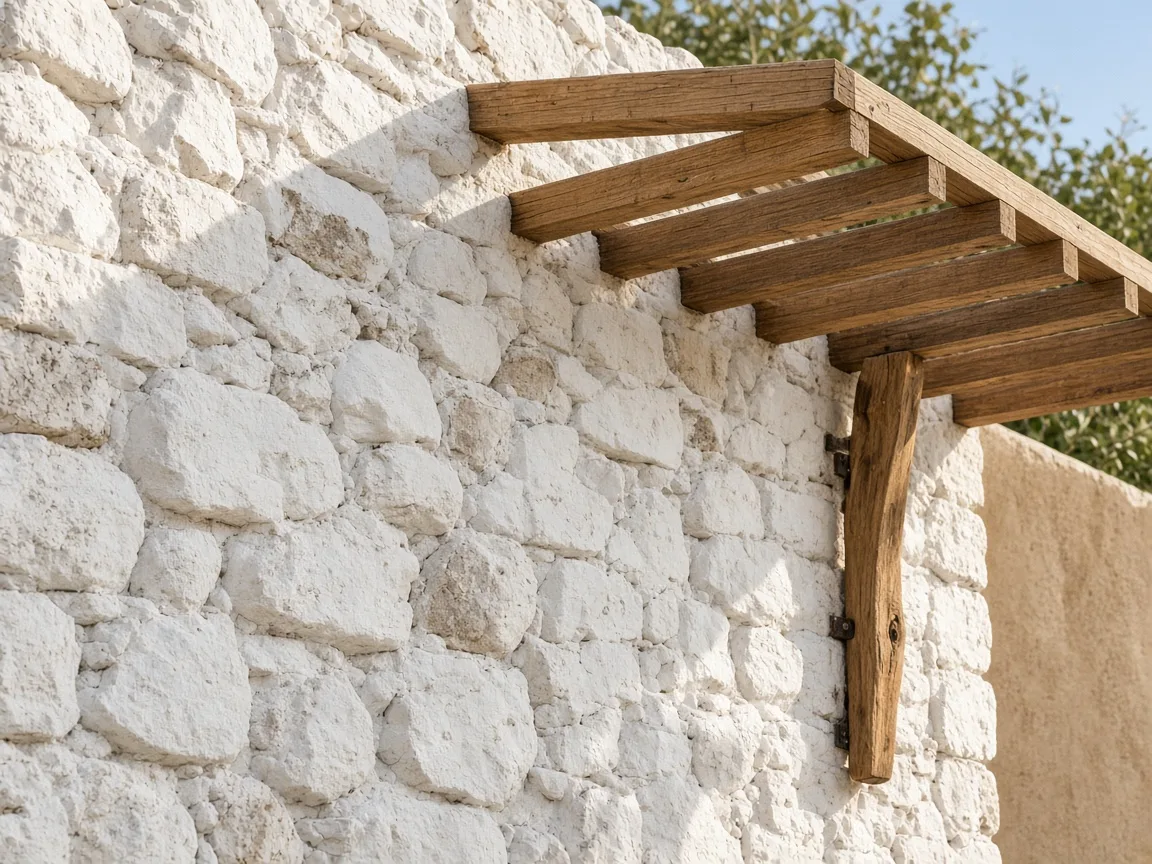 Kıyı Evleri — beyaz taş ve ahşap detay