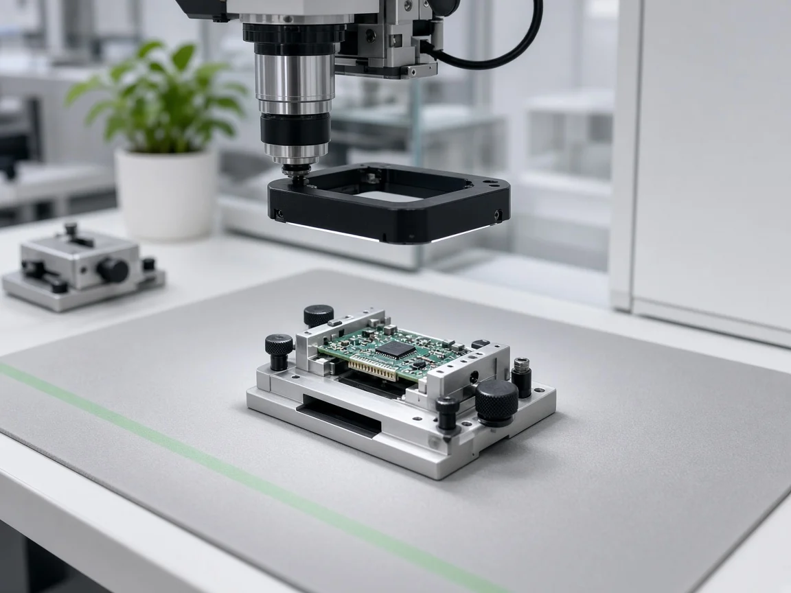 ESD tezgâhında görüntü altında elektronik kart