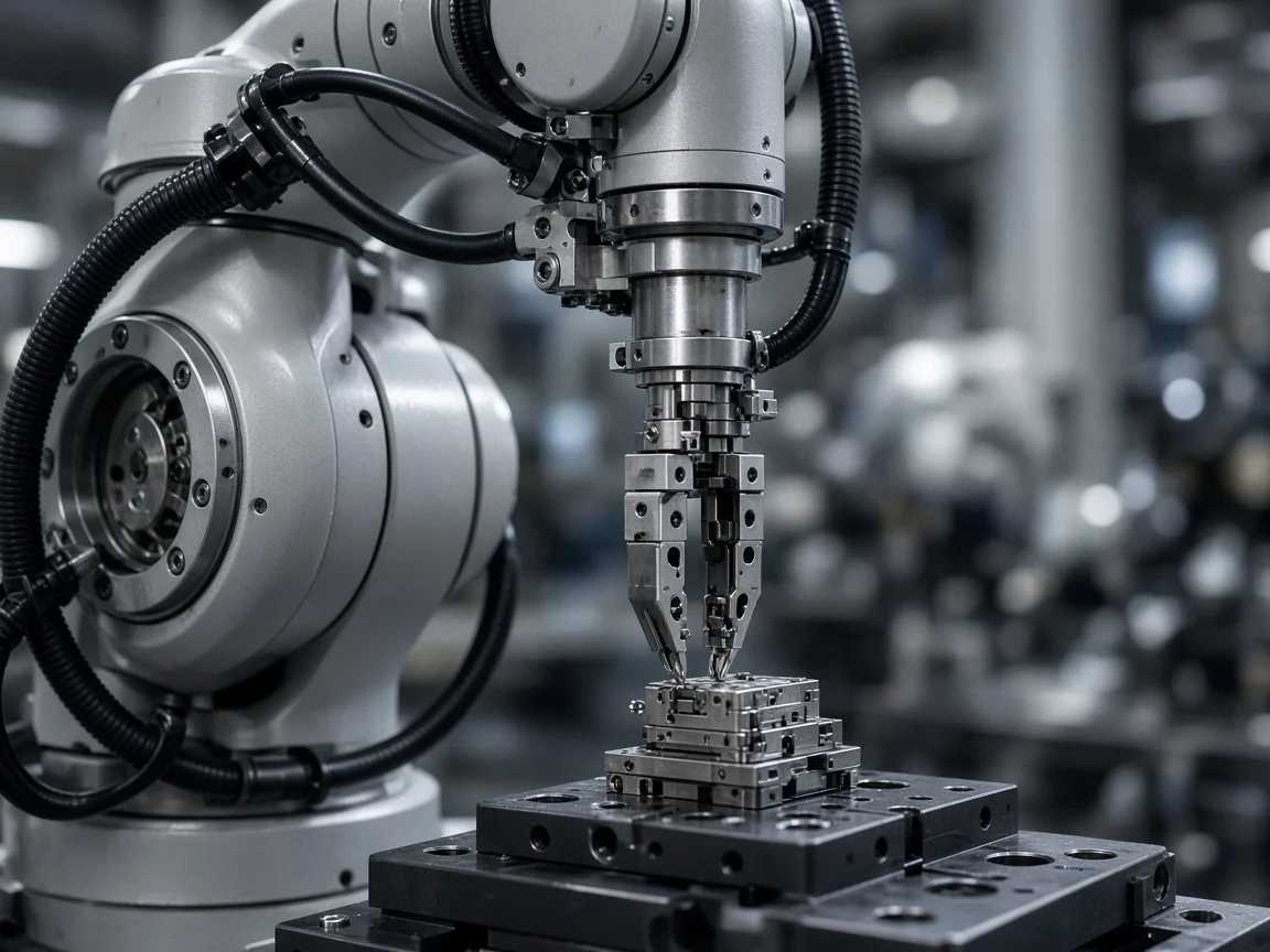 Hassas montaj yapan endüstriyel robot kolu